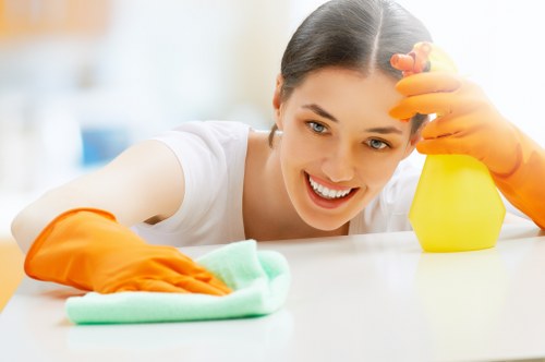Customer raising a service concern during a carpet cleaning complaint review